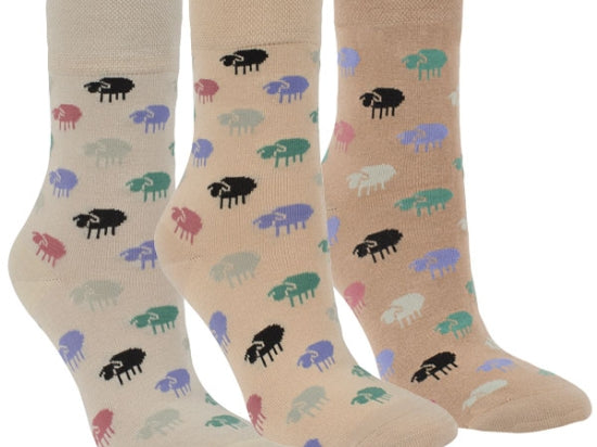 RS-Harmony chaussettes en bambou motif mouton | 3 paires | Article 11995