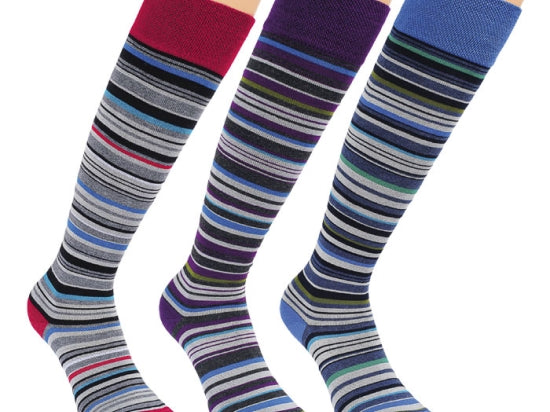 Knee socks bamboo striped | 3 pairs | Art. 12982