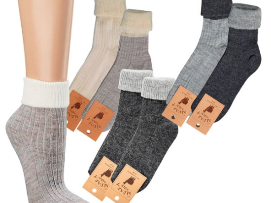 Cuff socks with alpaca wool | 2 pairs | Art. 2192