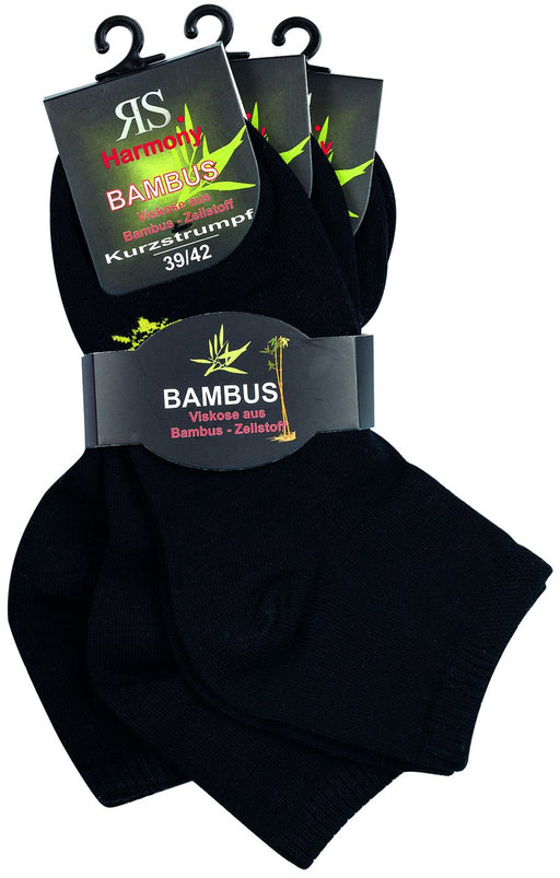 Bambus-Kurzsocken schwarz | 3 Paar | Art. 43015