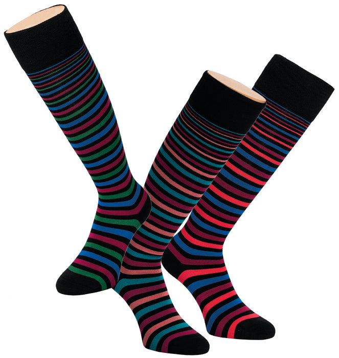 Kniesocken Bambus geringelt | 3 Paar | Art. 12985