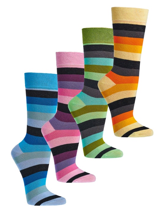 Trendsocken Bio Baumwolle gestreift  | 2 Paar | Art. 2689