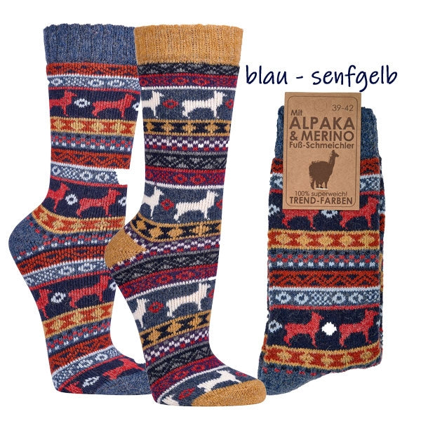 Chaussettes hygge "Pérou" avec mérinos et alpaga | 2 paires | 2287.