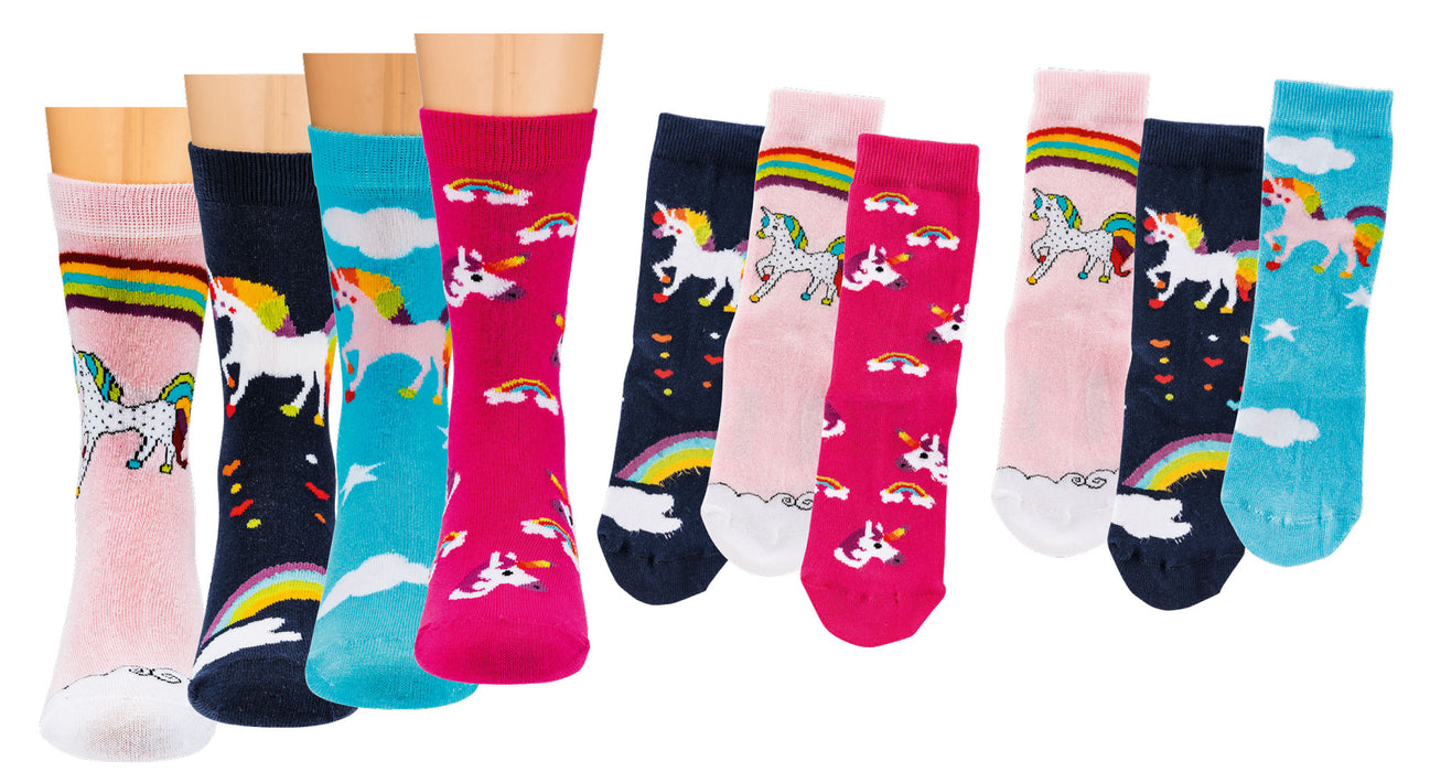 Kinder Einhorn Motivsocken | 3 Paar | Art. 3189-4