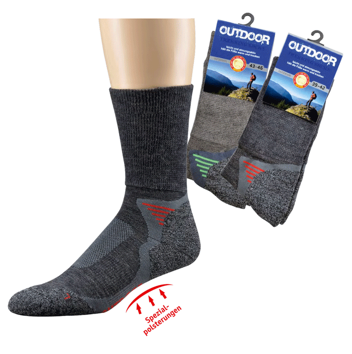 Funktions-/Trekking-Socken mit Merinowolle | 1 Paar | Art. 6514